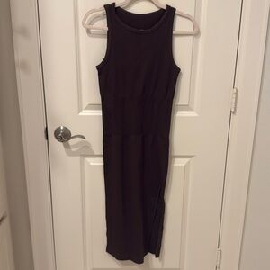 Long Chocolate Brown Sleeveless Dress